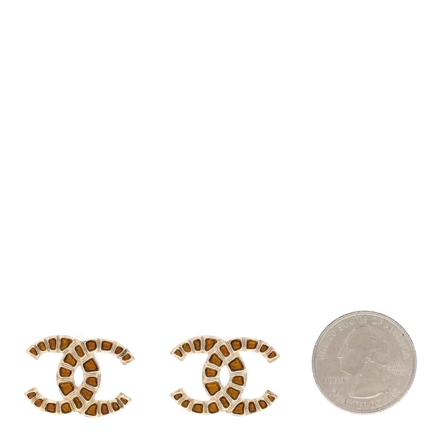 Metal Gripoix Along The Nile Earrings Gold Orange