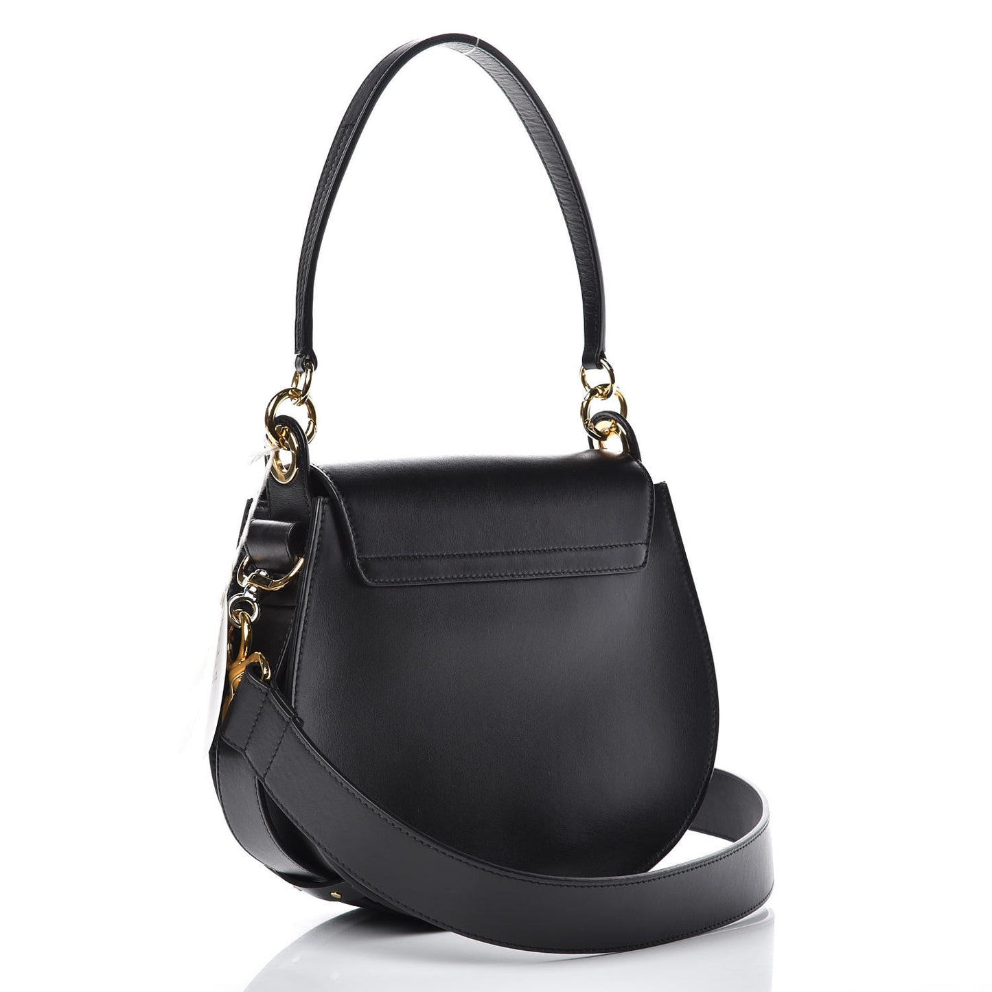 Calfskin Suede Large Tess Bag Black