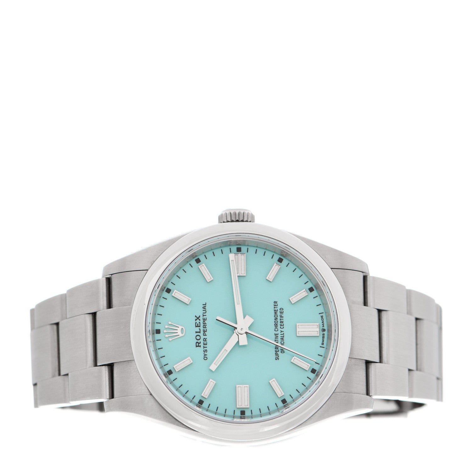 Rolex Stainless Steel 36mm Oyster Perpetual Watch Turquoise 126000 2 of 5
