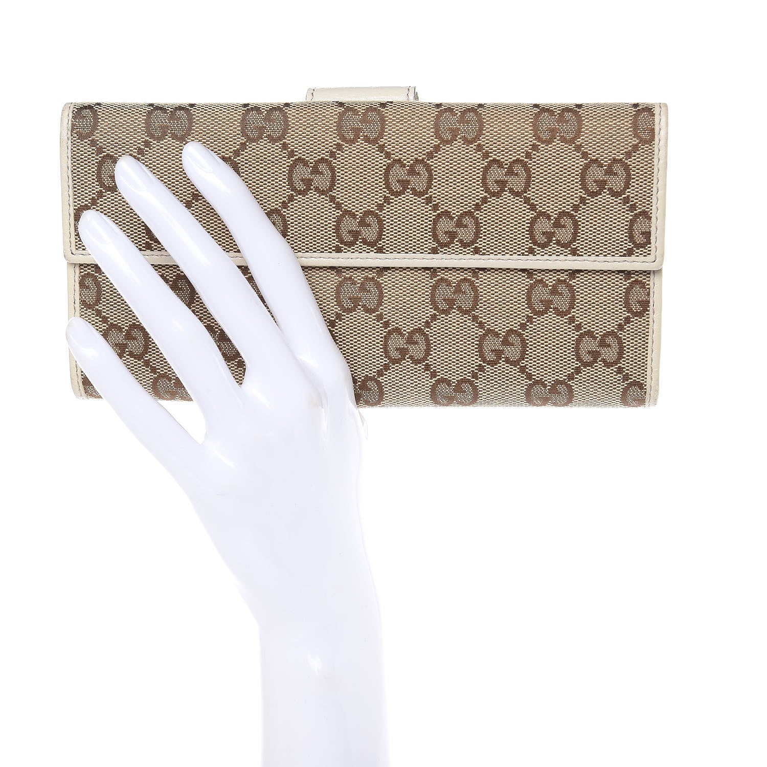 Gucci Monogram Icon Bar Continental Flap Wallet Off White 2 of 11