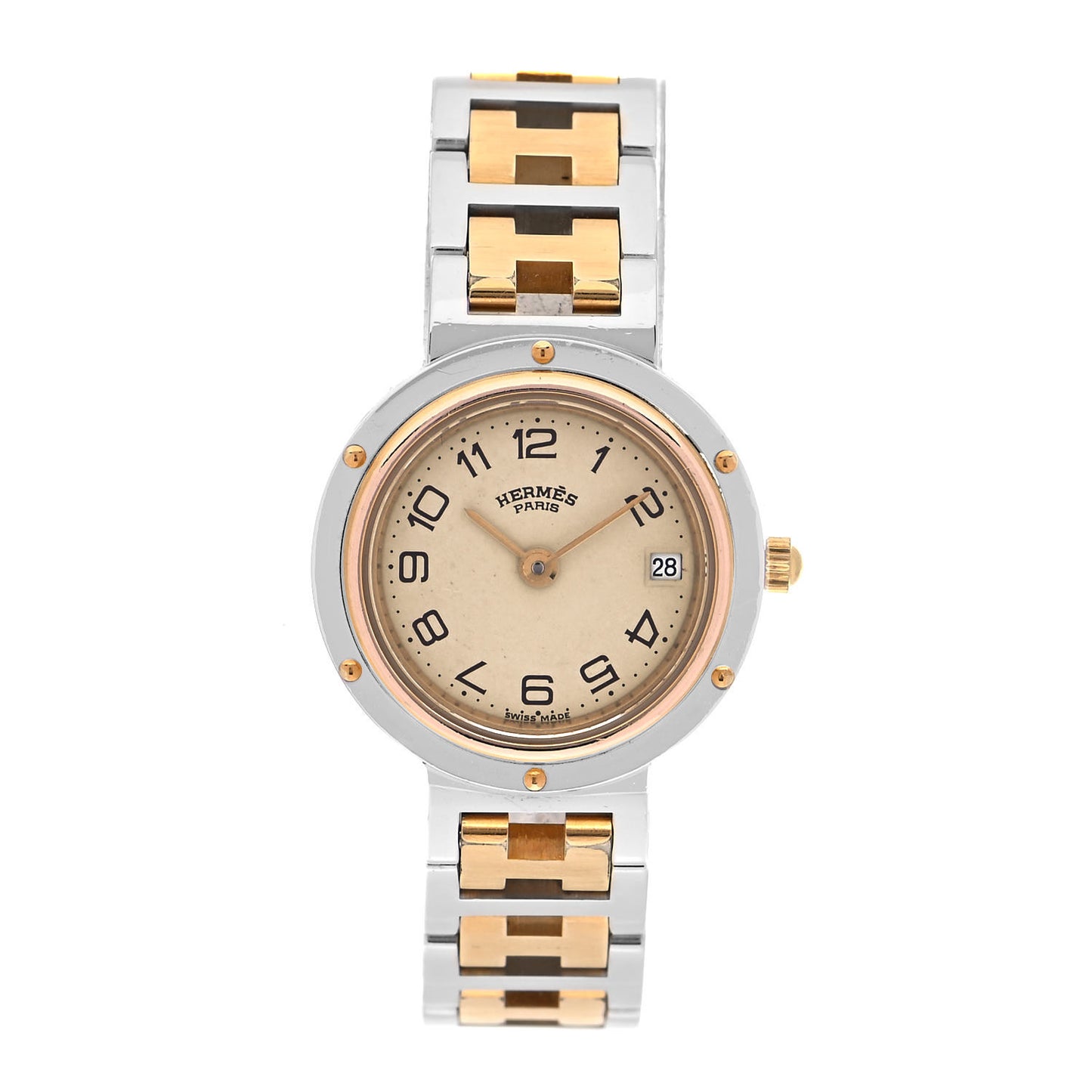 Stainless Steel 24mm Clipper Quartz Watch Gold