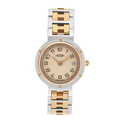 Hermes Stainless Steel 24mm Clipper Quartz Watch Gold 1 of 4