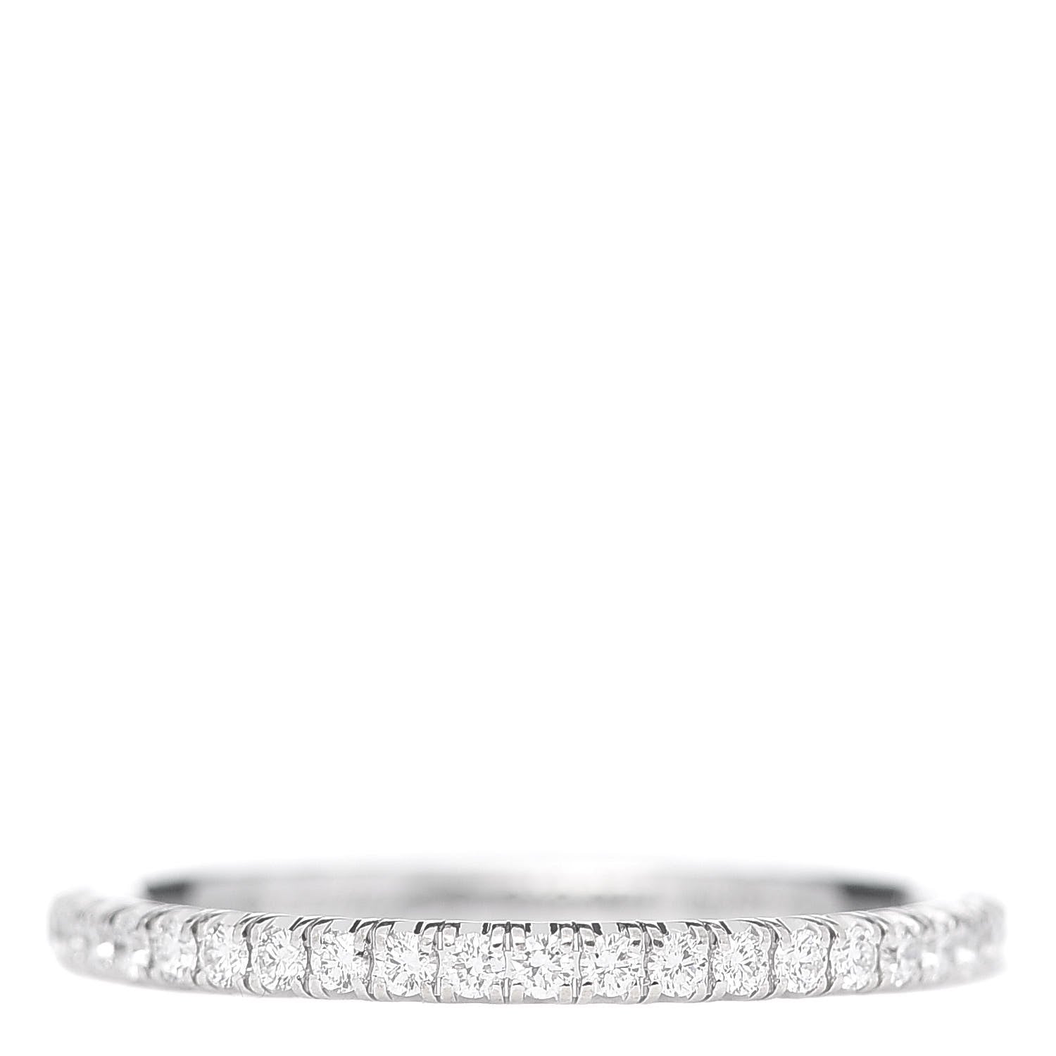 Cartier 18K White Gold Diamond 1.5mm Étincelle de Wedding Band Ring 46 3.75 1 of 7