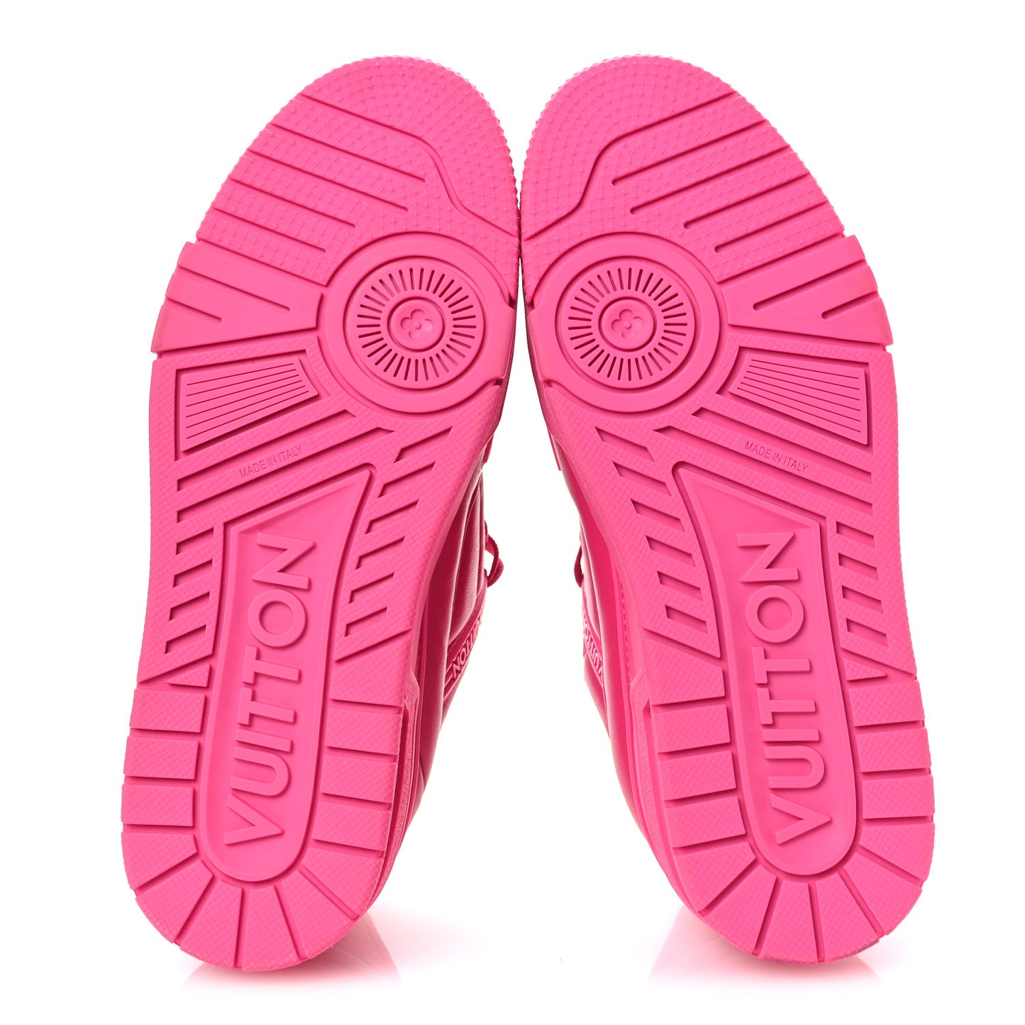 Calfskin Womens LV Trainer Sneakers 37 Hot Pink