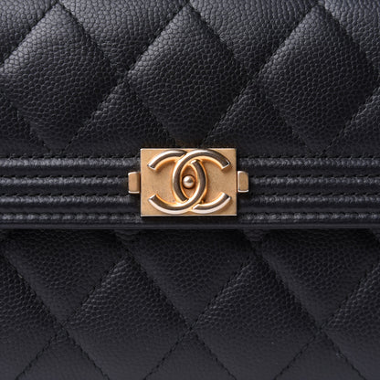 Chanel Caviar Quilted Large Boy Gusset Flap Wallet Black 7 of 8