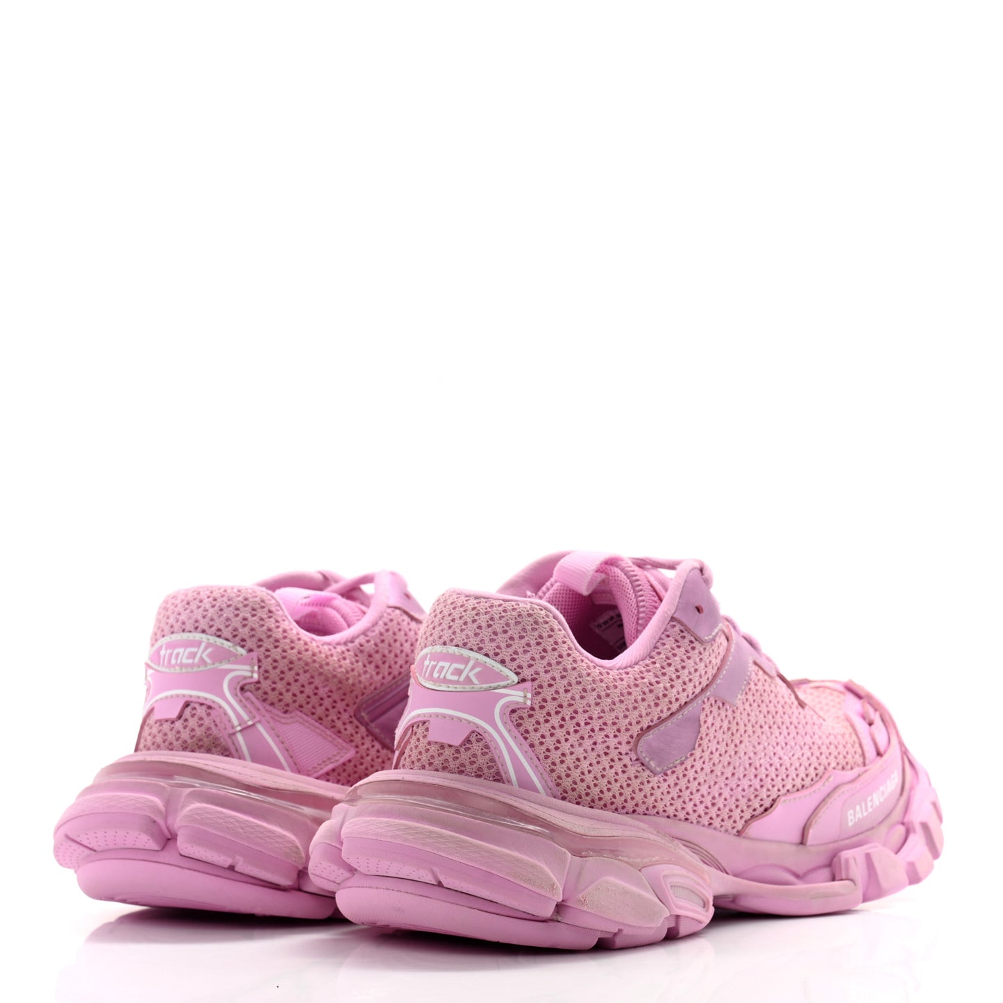 Mesh Nylon Destroyed Womens Track.3 Sneakers 37 Pink White