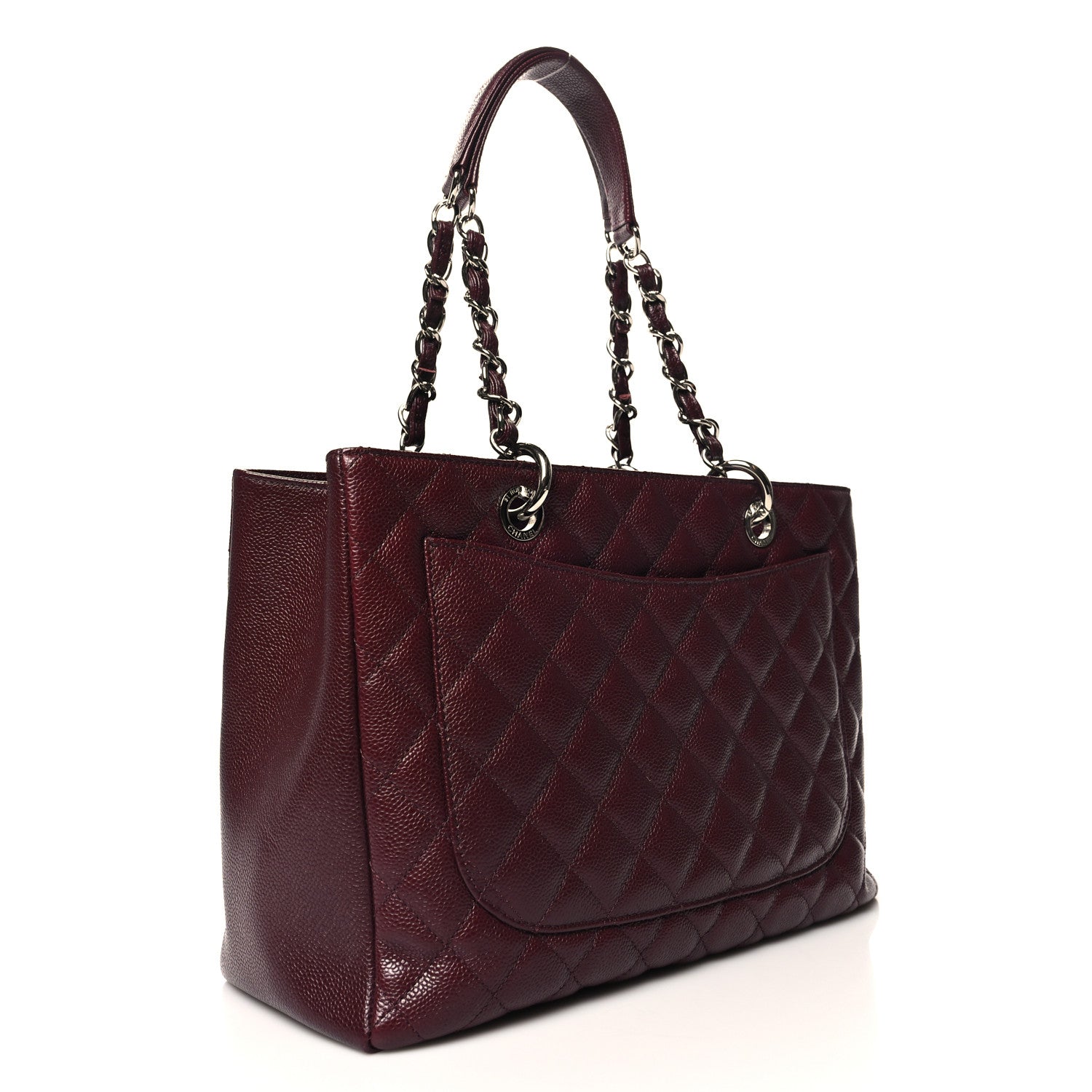 Chanel Caviar Quilted Grand Shopping Tote GST Dark Burgundy 3 of 12