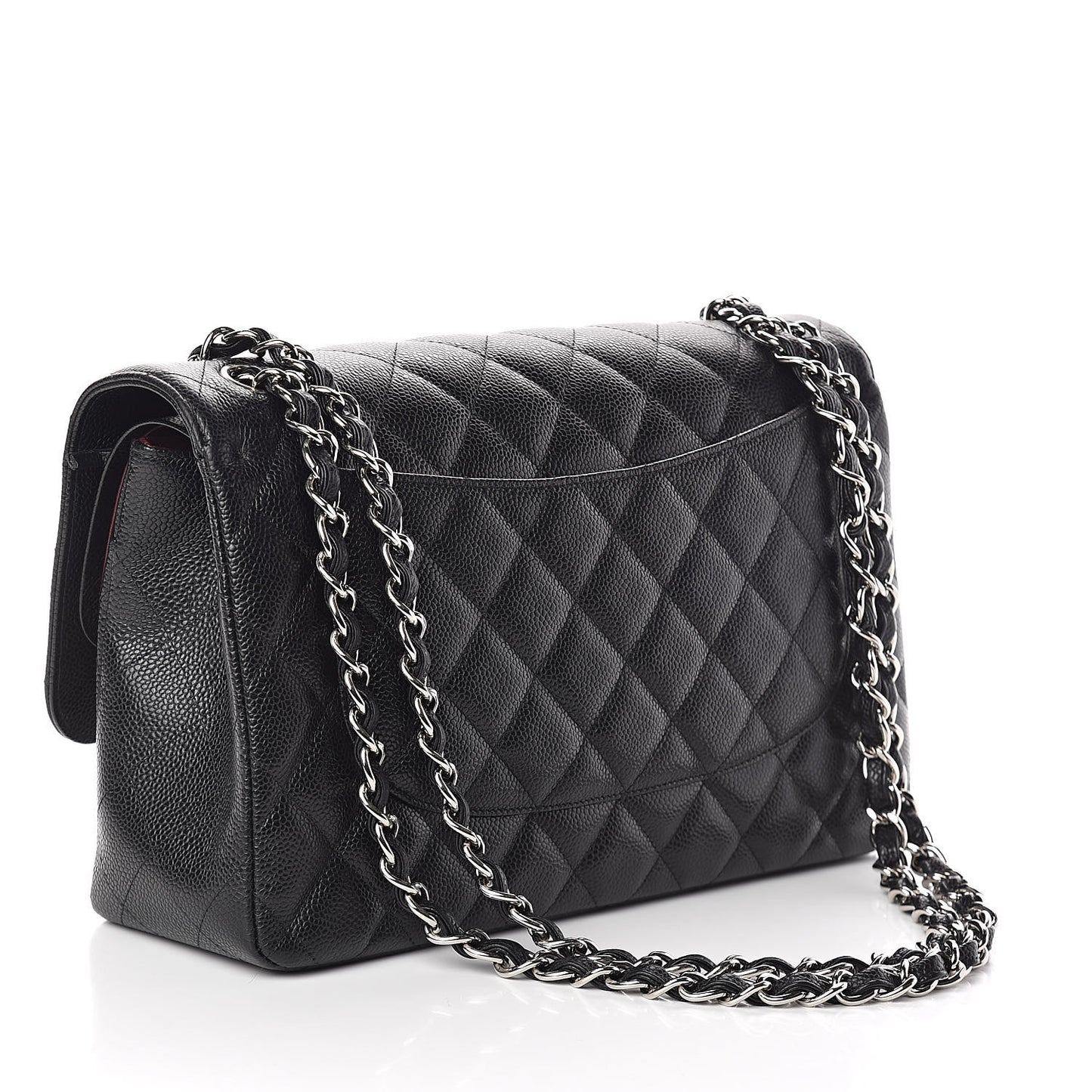 Caviar Quilted Jumbo Double Flap Black