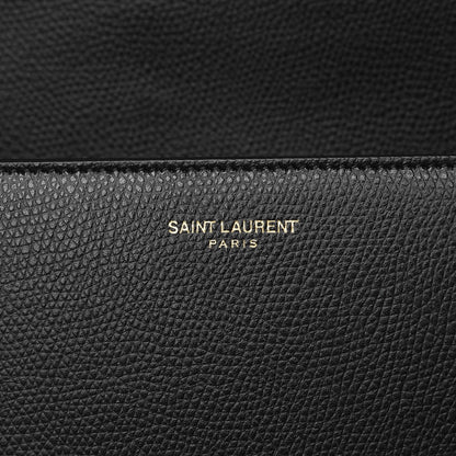 Saint Laurent Textured Calfskin Medium Classic Monogram Universite Bag Black 9 of 9