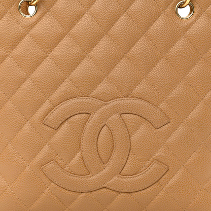 Chanel Caviar Quilted Petit Shopping Tote PST Dark Beige 12 of 13