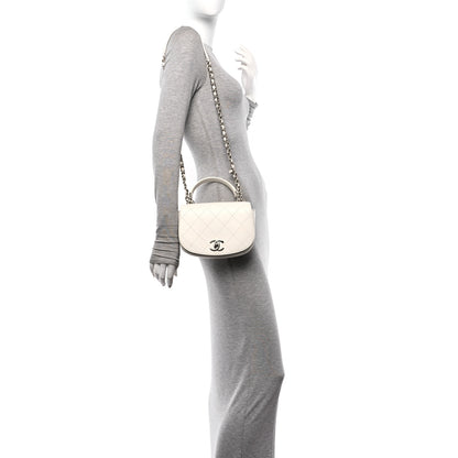 Chanel Calfskin Stitched Small Ring My Bag Flap Crossbody White 2 of 13