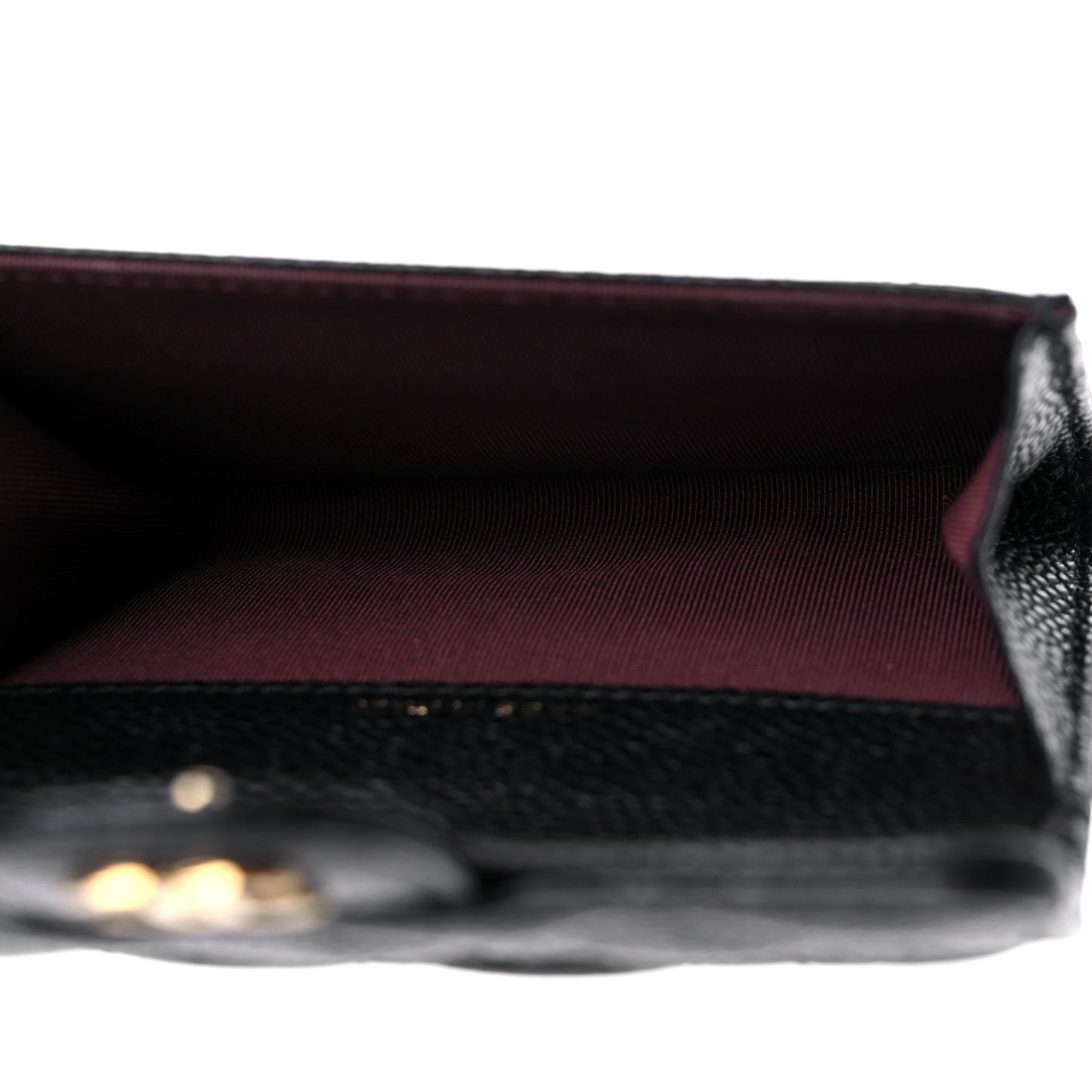 Caviar Quilted Flap Card Holder Black