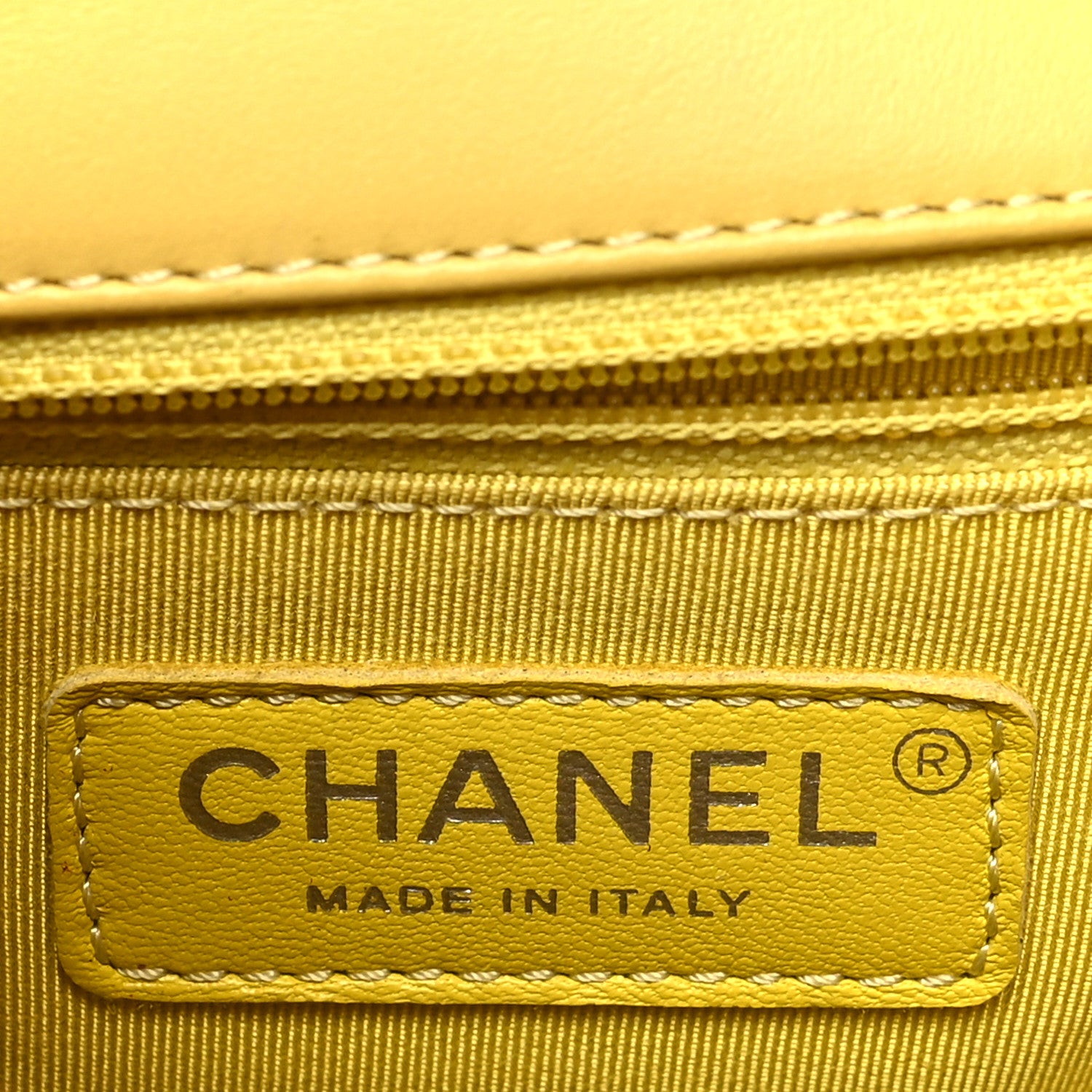 Chanel Calfskin Stitched Small Ring My Bag Flap Crossbody Yellow 6 of 10