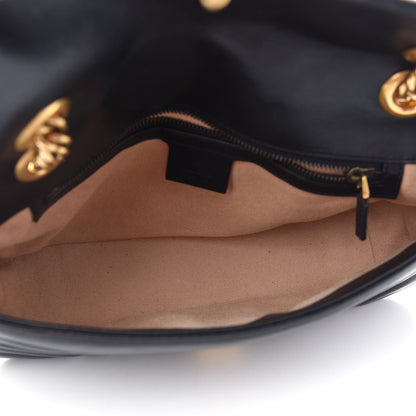 Gucci Calfskin Matelasse Small GG Marmont Shoulder Bag Black 5 of 9