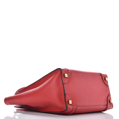 Celine Drummed Calfskin Micro Luggage Coquelicot 4 of 13