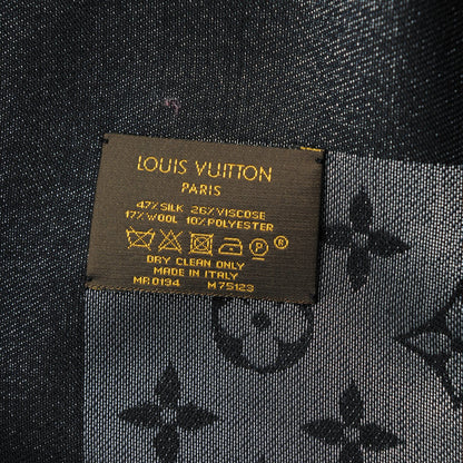 Louis Vuitton Silk Lurex Wool Monogram Shine Shawl Black 4 of 4