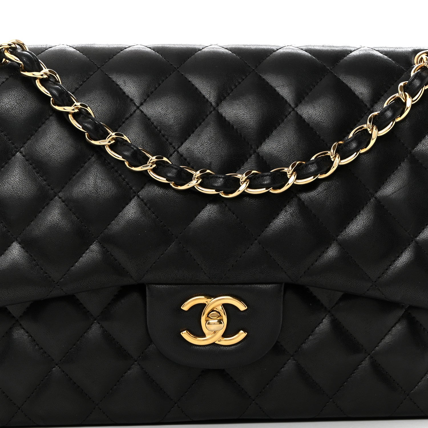Chanel Lambskin Quilted Jumbo Double Flap Black 8 of 10