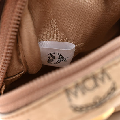 MCM Visetos Backpack Key Ring Bag Charm Beige 4 of 6