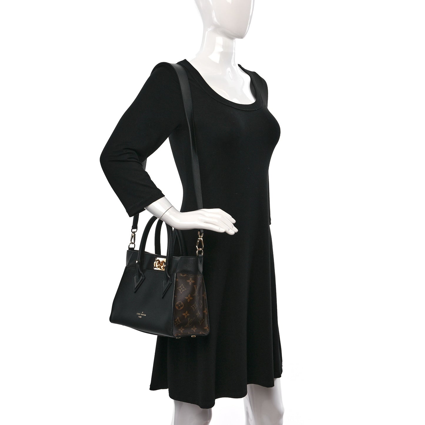 Calfskin Monogram On My Side PM Black