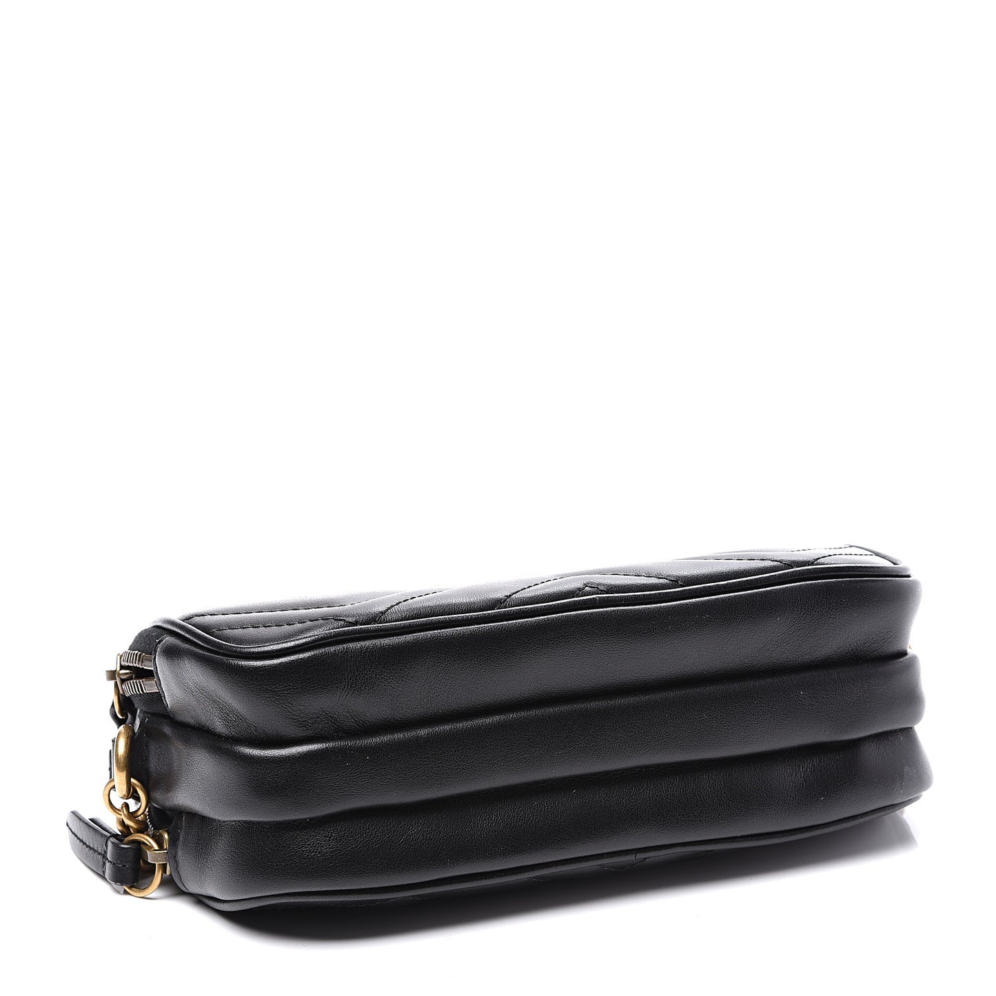 Calfskin Matelasse Mini GG Marmont Chain Crossbody Bag Black