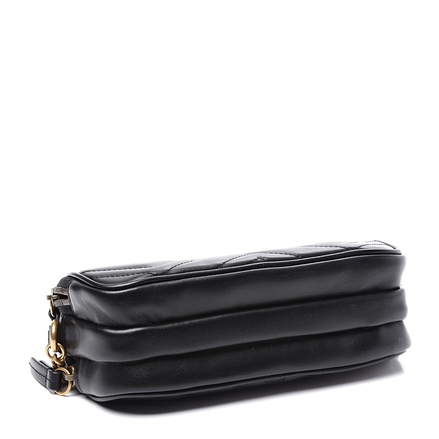 Gucci Calfskin Matelasse Mini GG Marmont Chain Crossbody Bag Black 3 of 11