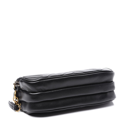 Gucci Calfskin Matelasse Mini GG Marmont Chain Crossbody Bag Black 3 of 11