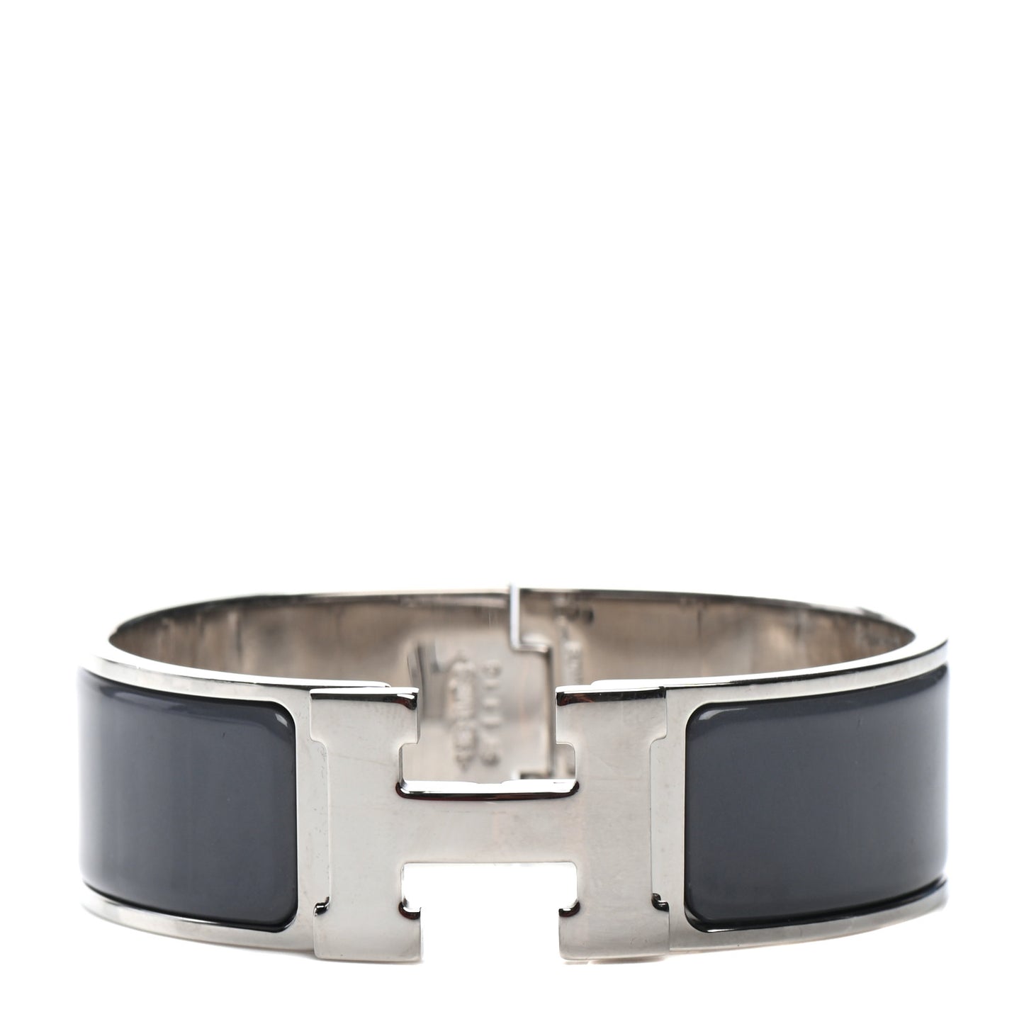 Enamel Wide Clic Clac H Bracelet GM Ardoise