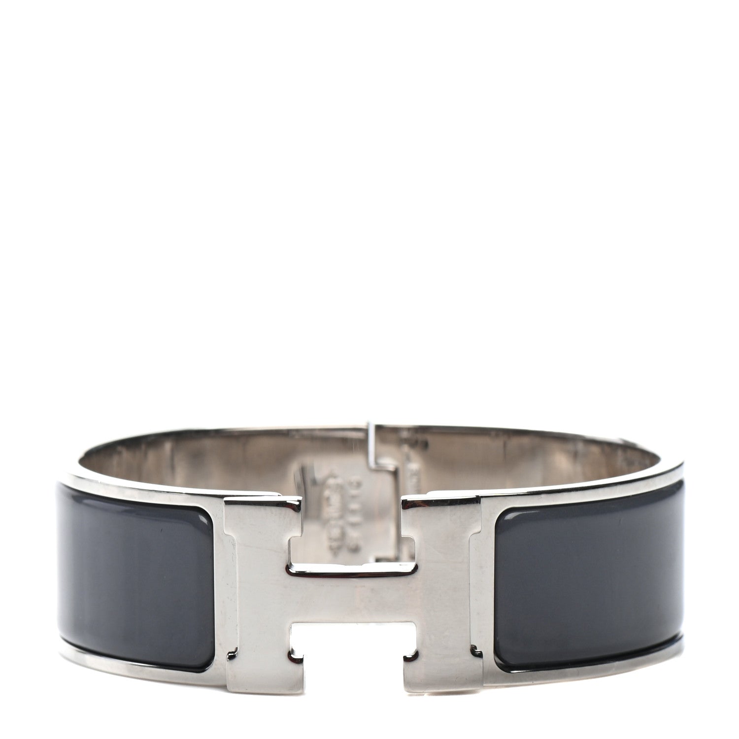 Hermes Enamel Wide Clic Clac H Bracelet GM Ardoise 1 of 4