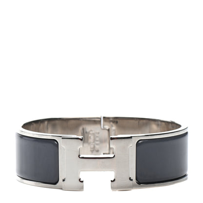 Hermes Enamel Wide Clic Clac H Bracelet GM Ardoise 1 of 4