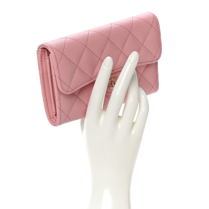 Chanel Caviar Quilted Medium Flap Wallet Pink 2 of 12