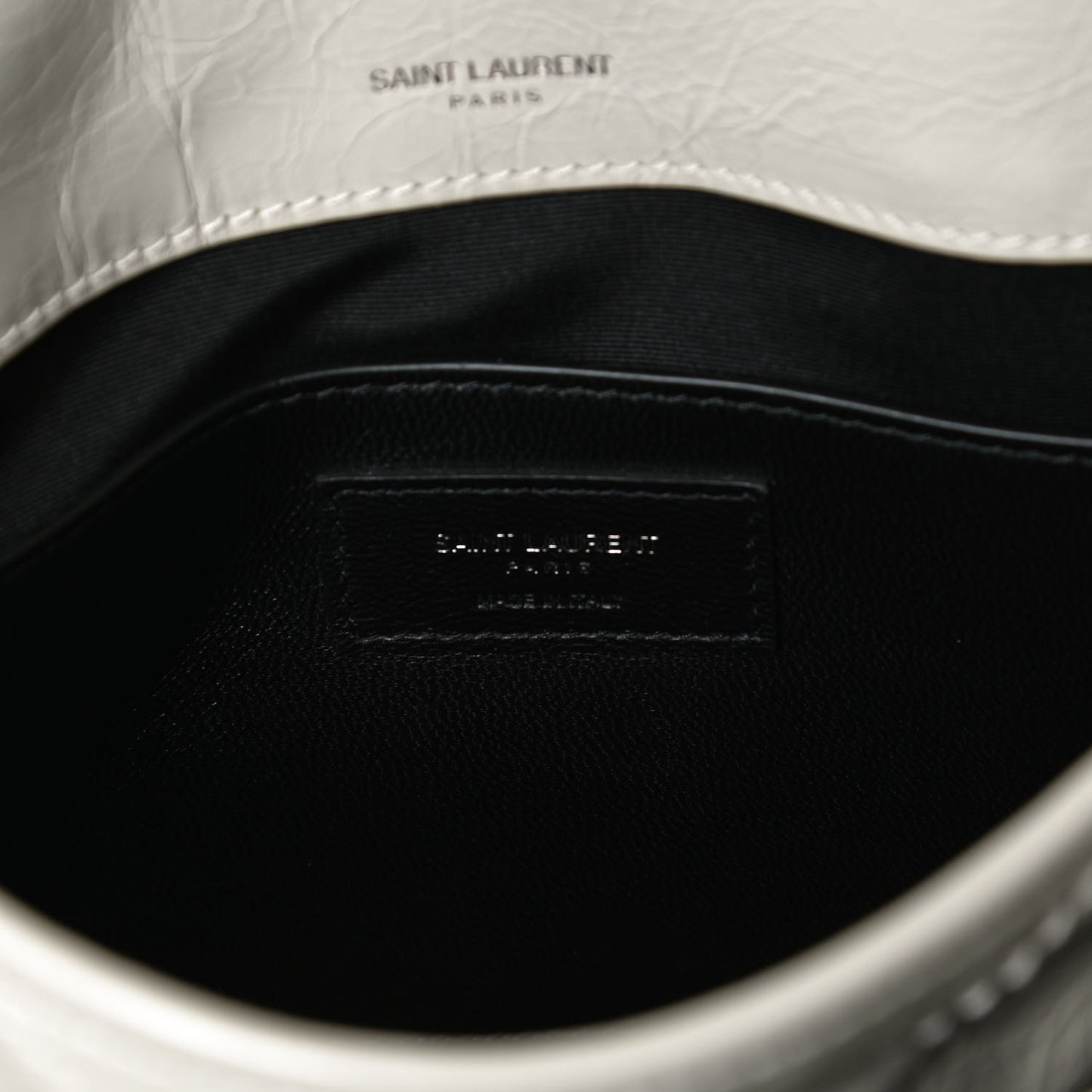 Crinkled Calfskin Matelasse Monogram Baby Niki Chain Satchel Crema Soft
