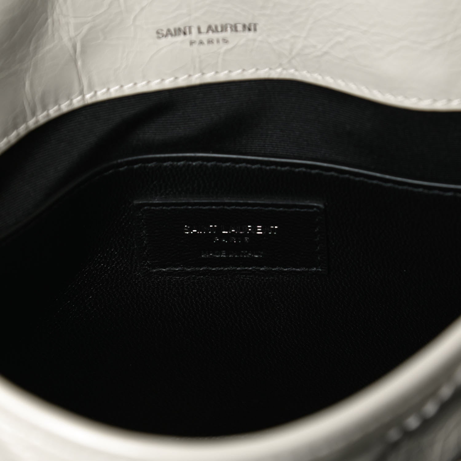Saint Laurent Crinkled Calfskin Matelasse Monogram Baby Niki Chain Satchel Crema Soft 6 of 14