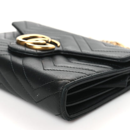 Gucci Calfskin Matelasse GG Marmont Chain Wallet Black 10 of 11