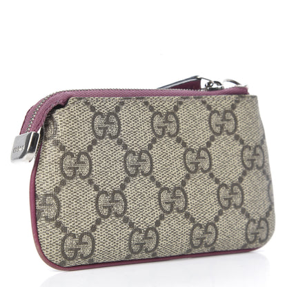 Gucci GG Supreme Monogram Key Case Beige Peonia Flower 3 of 9