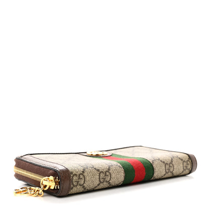 Gucci GG Supreme Monogram Web Ophidia Zip Around Wallet Brown 4 of 9