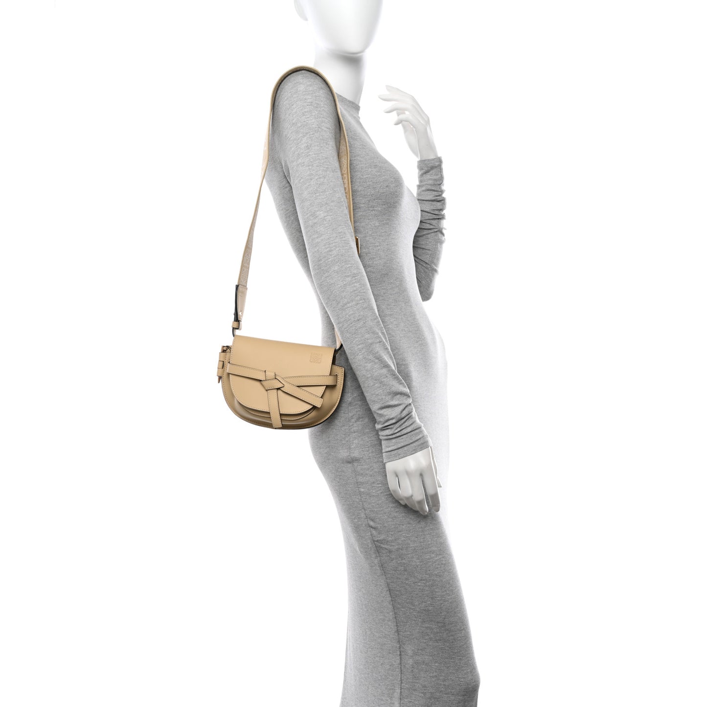 Calfskin Jacquard Mini Gate Dual Bag Butter