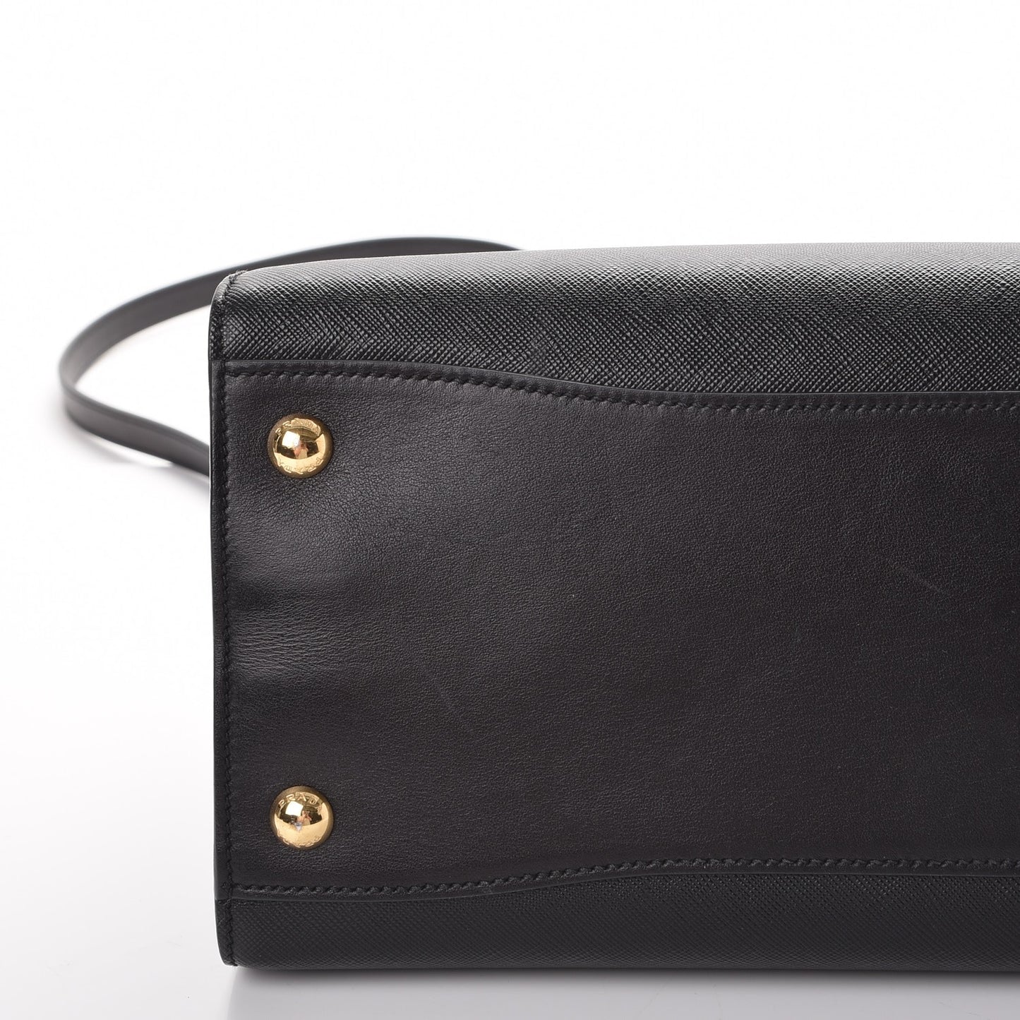 Saffiano City Calfskin Medium Bibliothèque Top Handle Black White