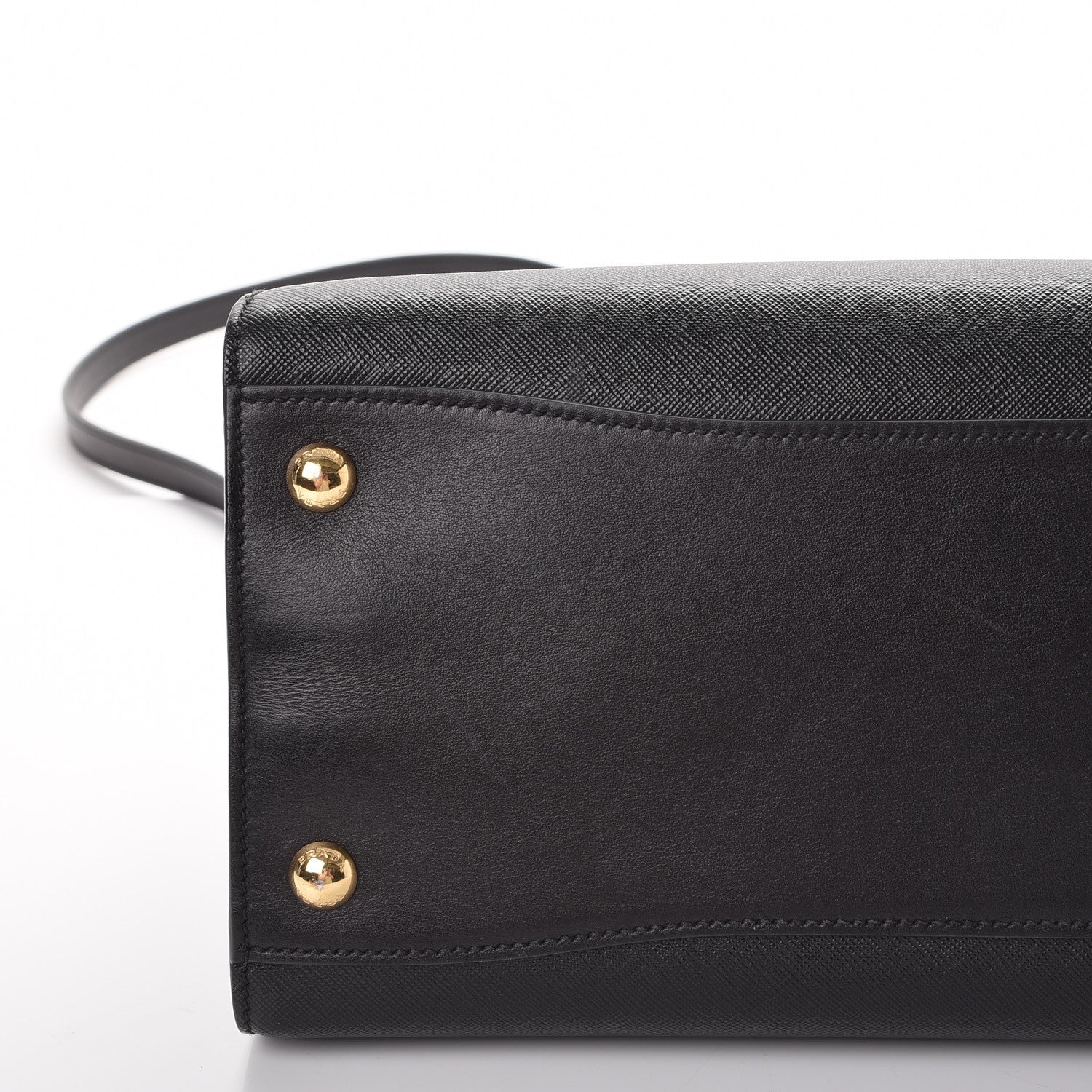 Prada Saffiano City Calfskin Medium Bibliothèque Top Handle Black White 8 of 9