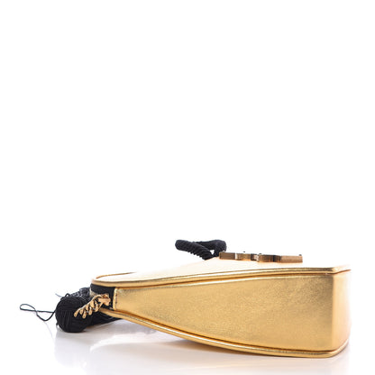 Saint Laurent Metallic Calfskin Heart Clutch Gold 4 of 9