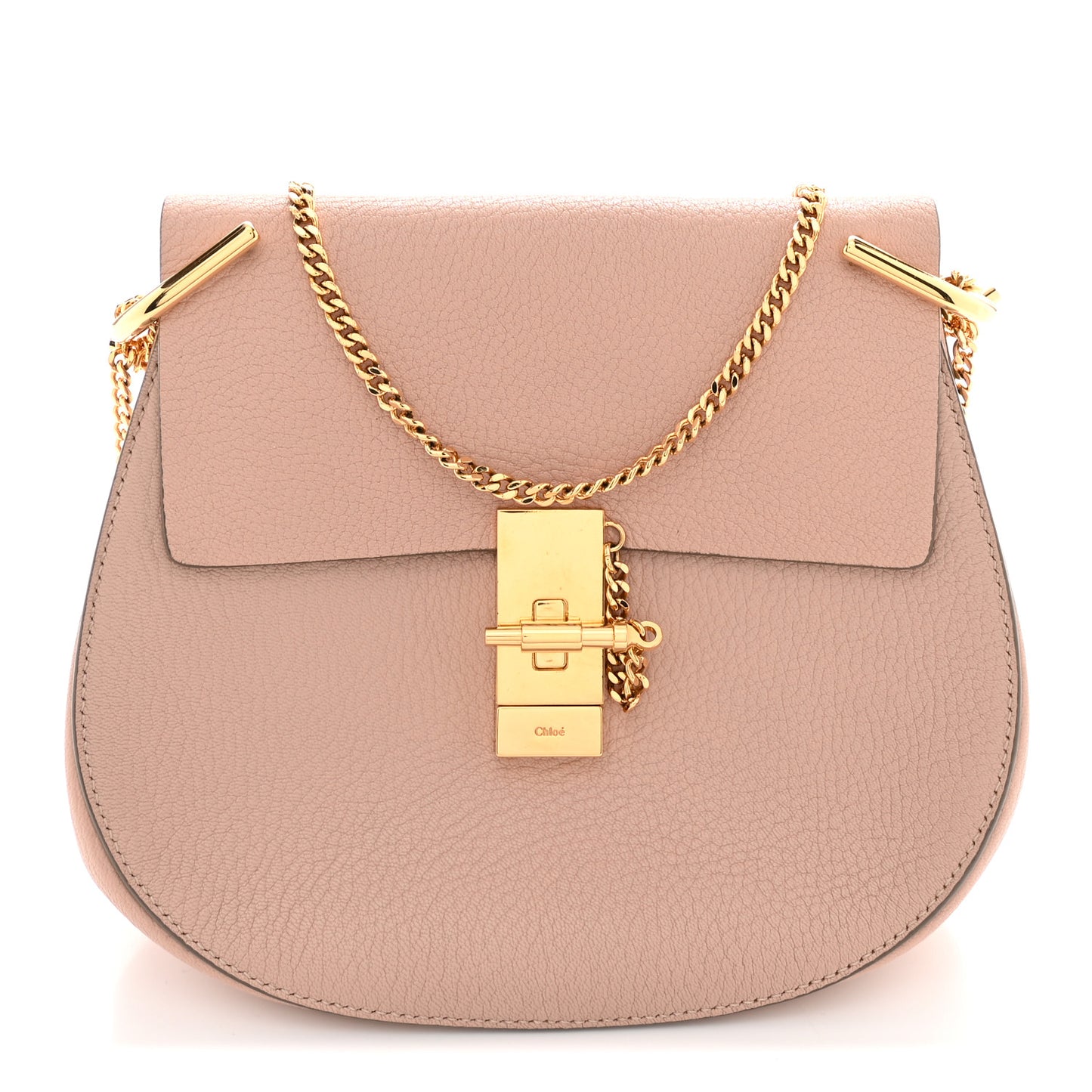 Grained Lambskin Drew Shoulder Bag Cement Pink