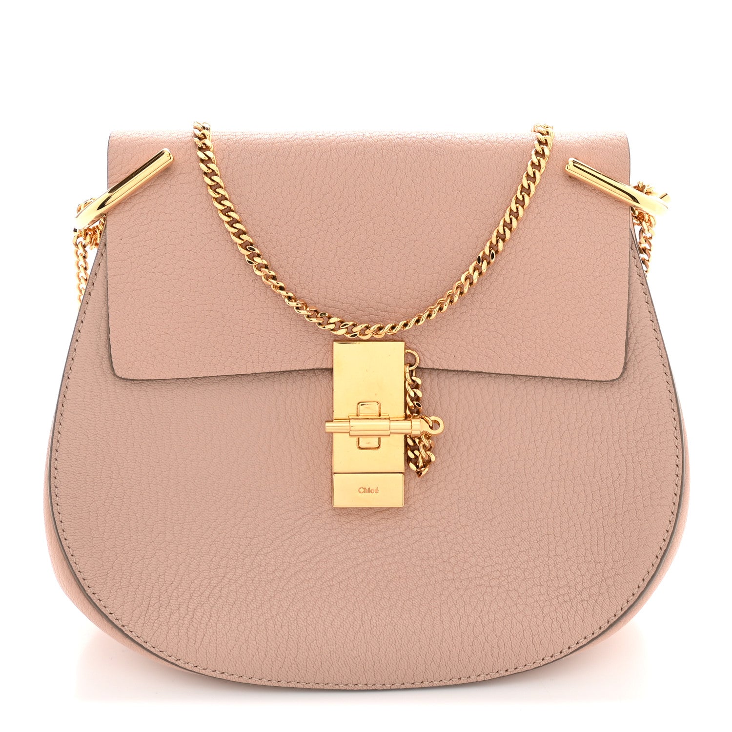 Chloe Grained Lambskin Drew Shoulder Bag Cement Pink 1 of 11
