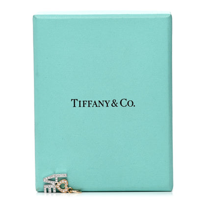 Tiffany 18K Rose White Gold Diamond Love Charm 5 of 5