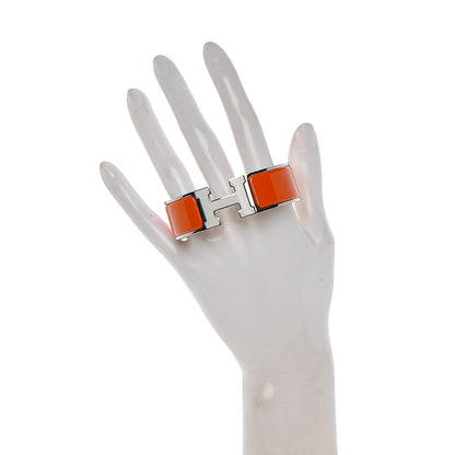 Hermes Enamel Wide Clic Clac H Bracelet GM Orange Fruite 2 of 5