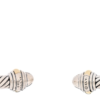 David Yurman Sterling Silver 14K Yellow Gold Diamond 5mm Cable Classics Pave Domes Bracelet 3 of 3