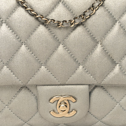 Chanel Iridescent Calfskin Quilted Clutch With Chain Flap Silver 8 of 11