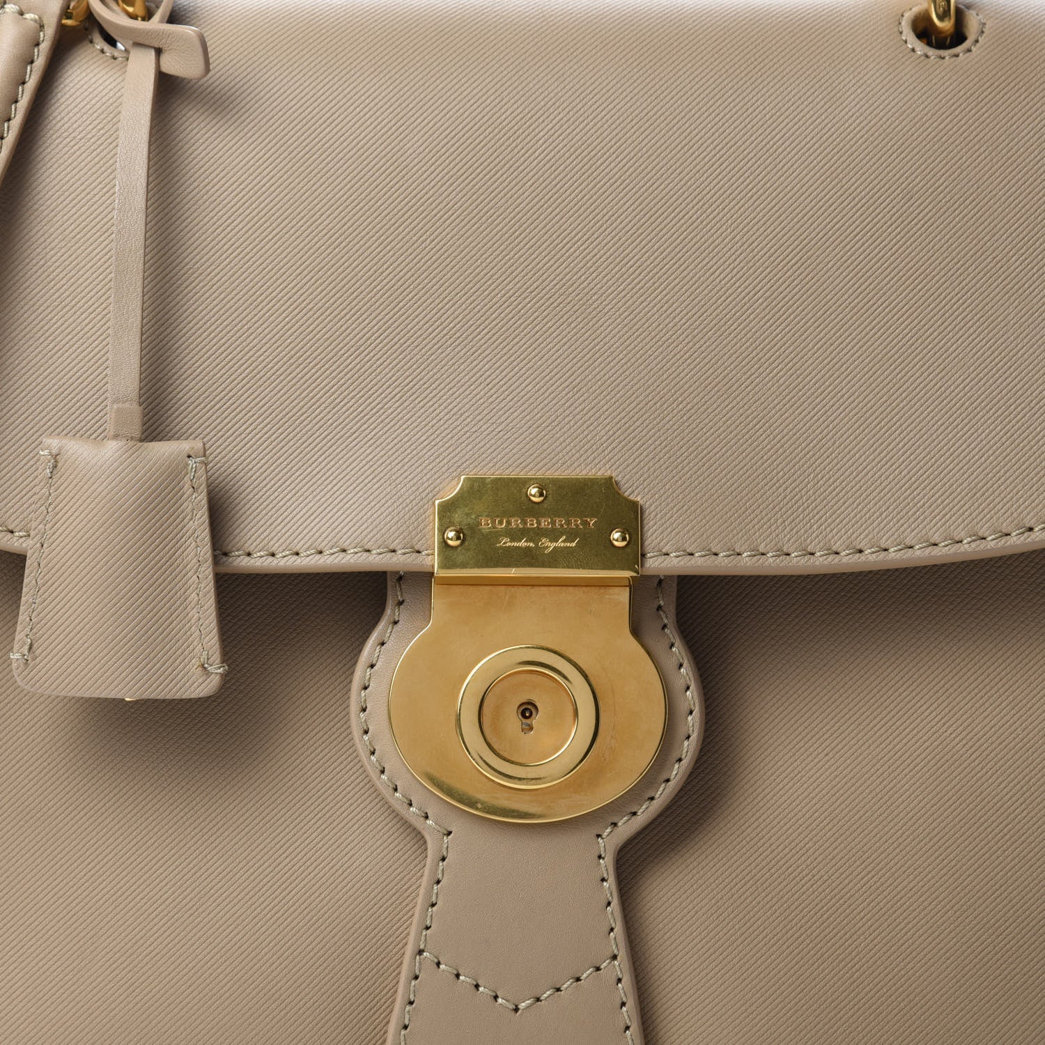 Burberry Trench Calfskin Medium DK88 Top Handle Bag Honey 12 of 12