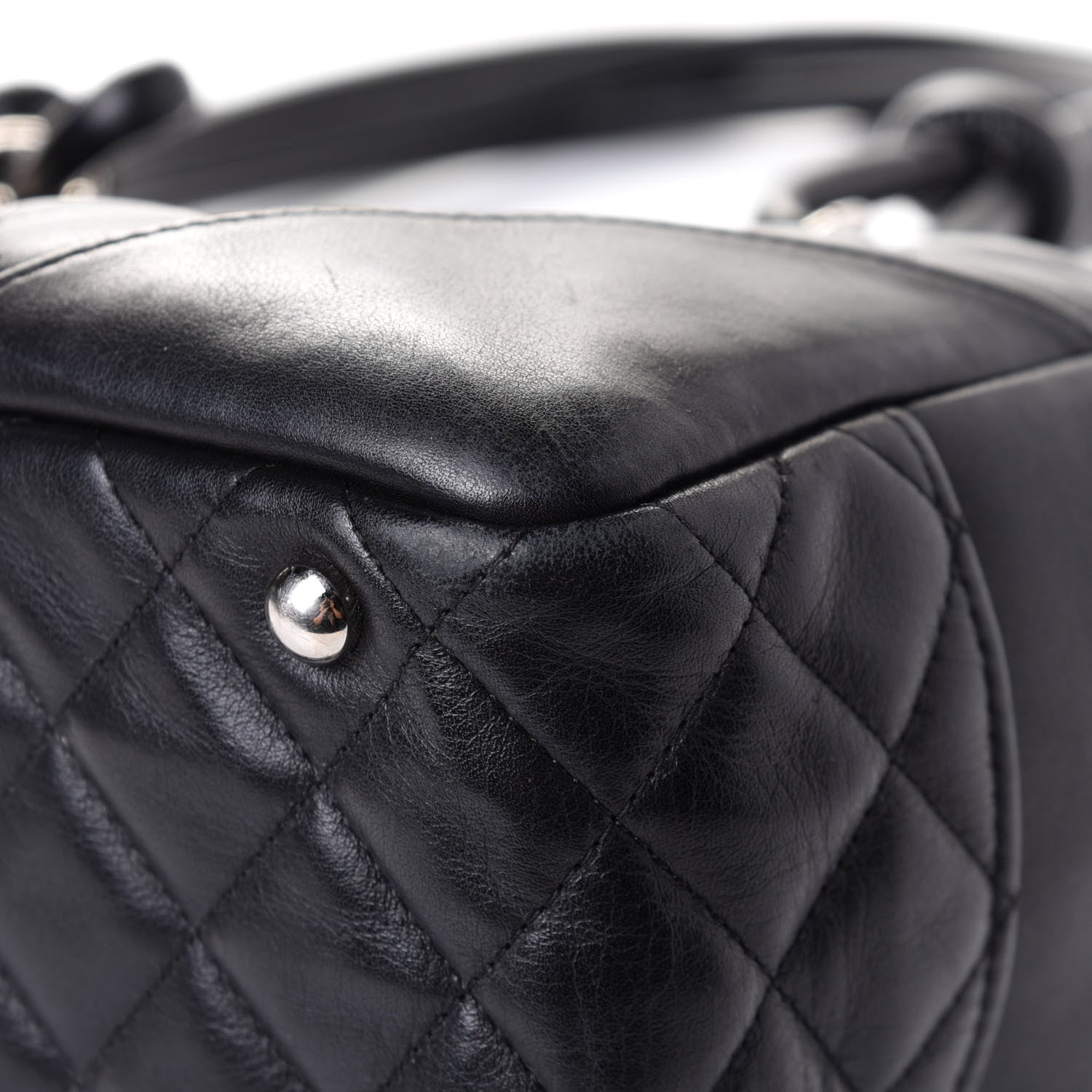 Chanel Calfskin Quilted Large Cambon Bowler Black 7 of 8