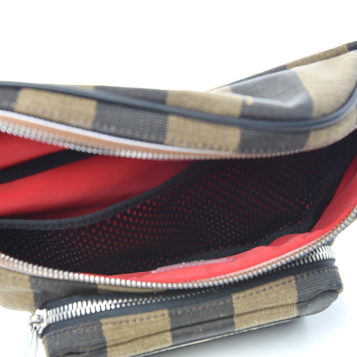 Jacquard Vitello Century Pequin Logo Plate Pocket Belt Bag Tobacco Moro Black