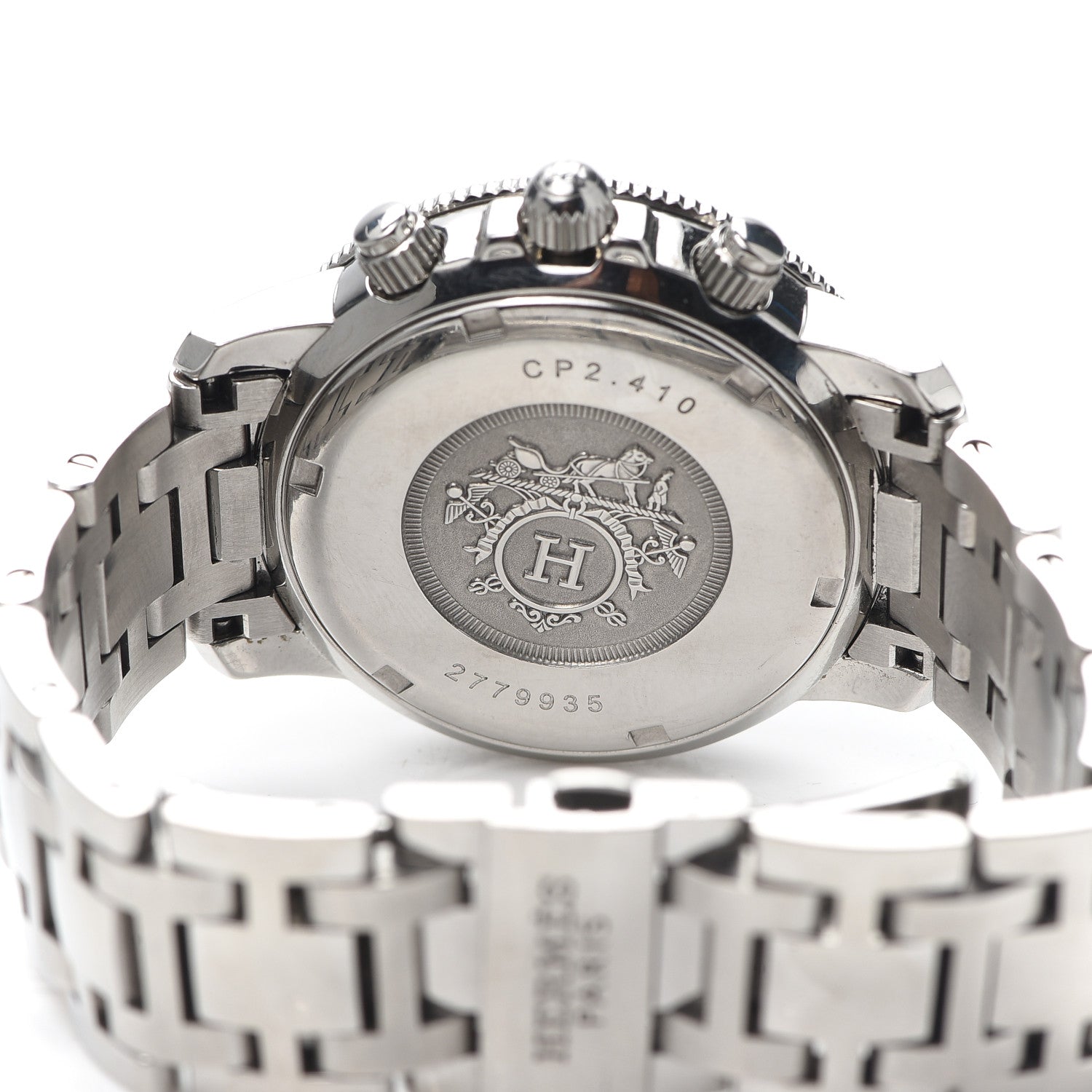 Hermes Stainless Steel 36mm Clipper Chronograph Quartz Watch Silver 4 of 5