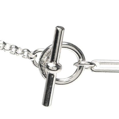 Hermes Sterling Silver 18K Rose Gold GM Ex-Libris Long Pendant Necklace 4 of 6
